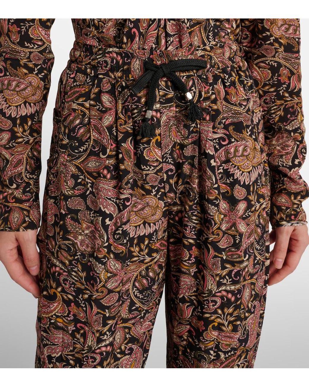 Isabel Marant Brown Zahera Printed Straight Pants