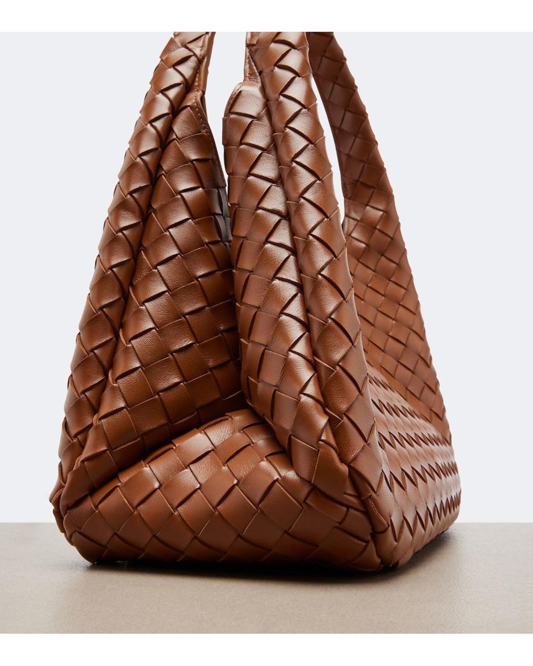 Bottega Veneta Brown Campana Medium Leather Shoulder Bag