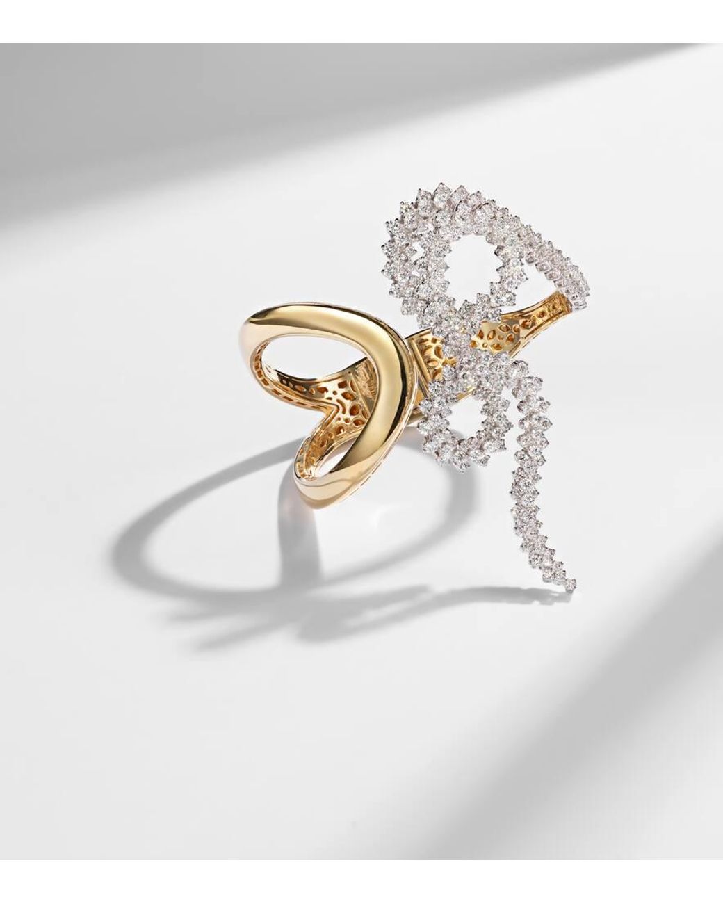 YEPREM White Armreif Golden Strada Aus 18Kt Gelb- Und Weissgold (750/1000) Mit Diamanten