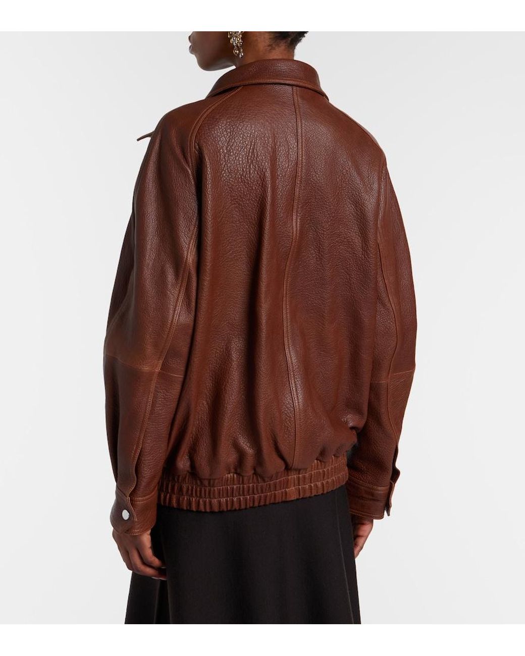 Nour Hammour Brown Ariste Leather Jacket