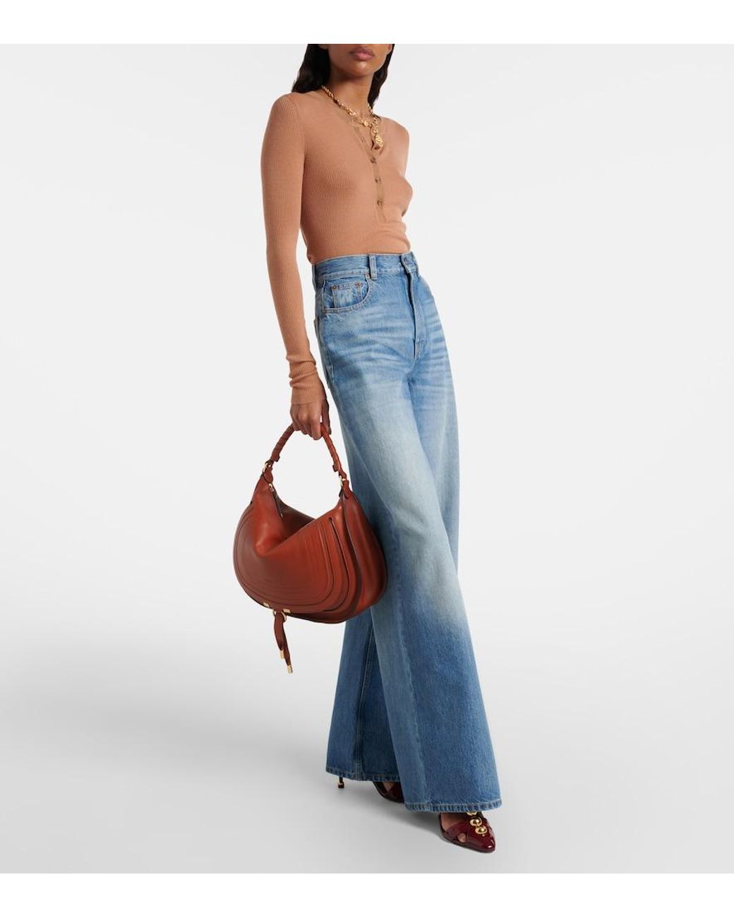Chloé Red Marcie Medium Leather Shoulder Bag