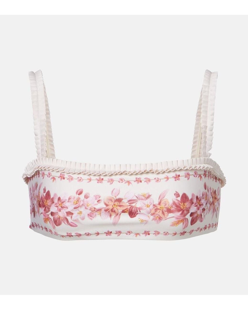 Agua Bendita Pink Olmo Floral Bikini Top