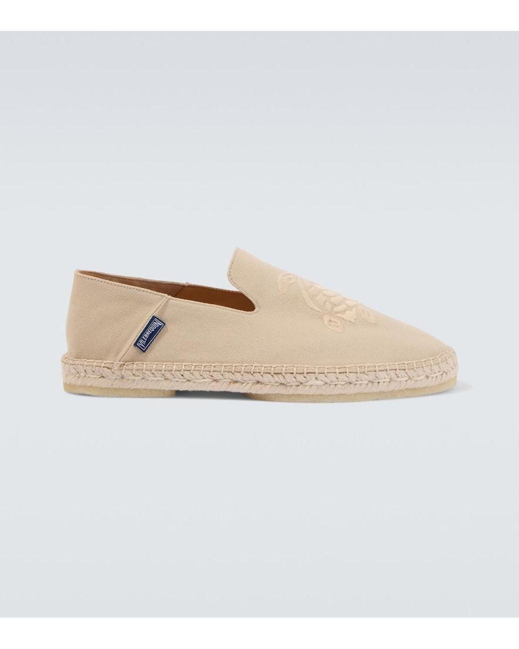 Vilebrequin Natural Embroidered Canvas Espadrilles for men