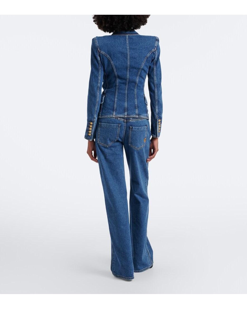 Balmain Blue Wide-Leg Jeans