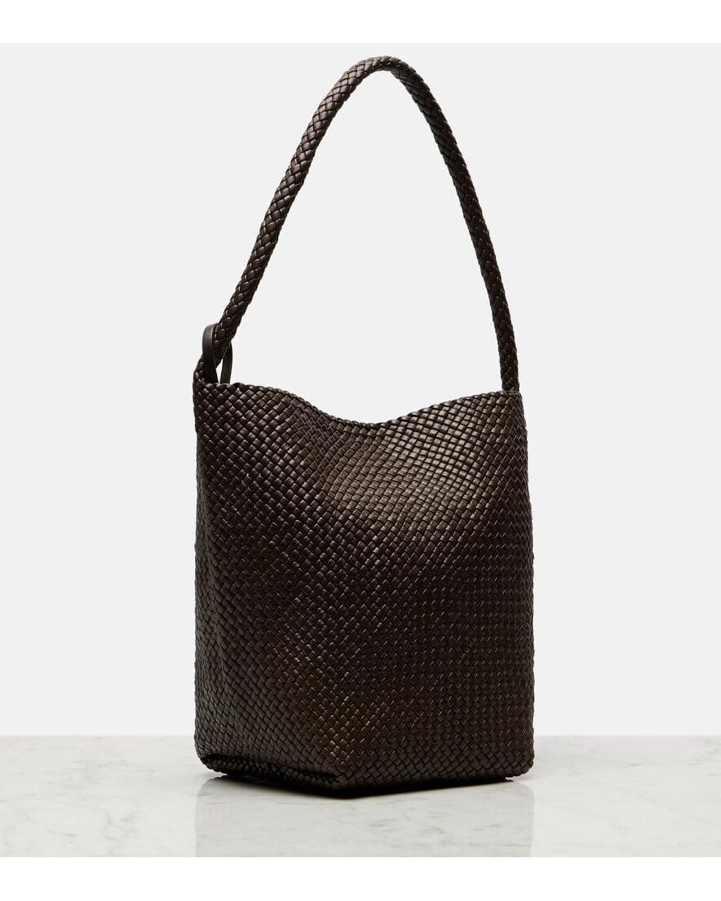 The Row Black Schultertasche N/S Park Medium Aus Leder