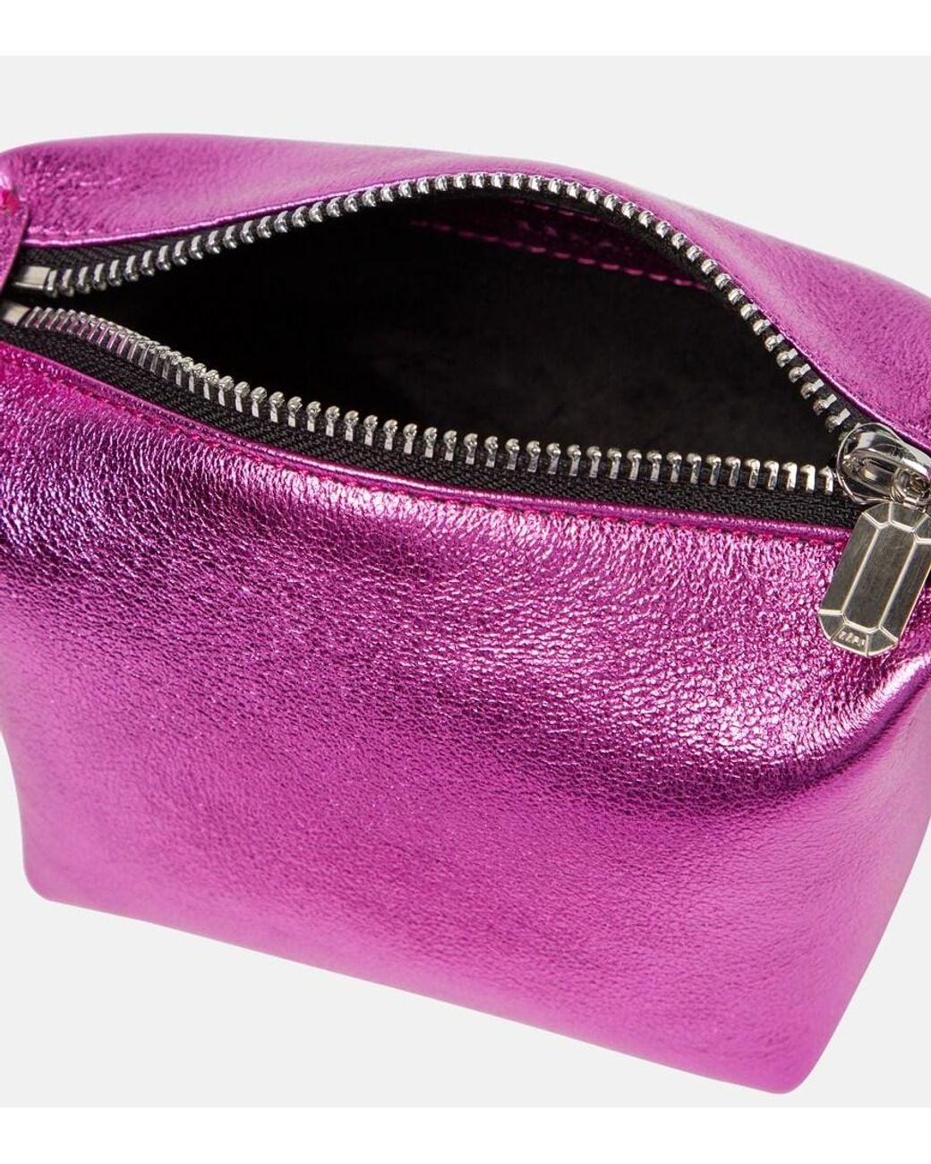 Eera Purple Moonbag Metallic Leather Clutch
