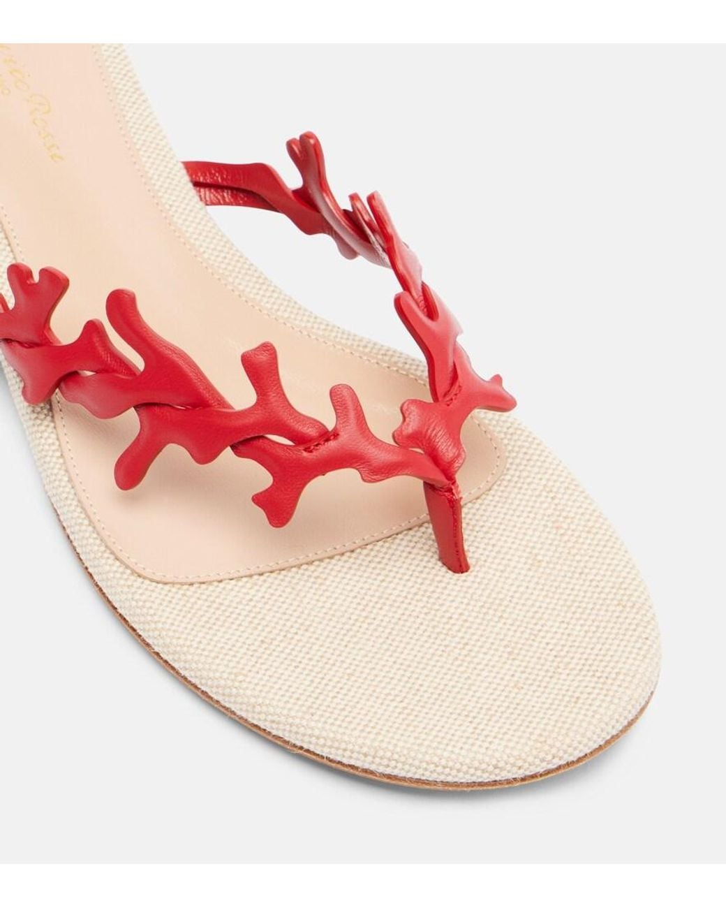 Gianvito Rossi Pink Canvas And Leather Thong Sandals