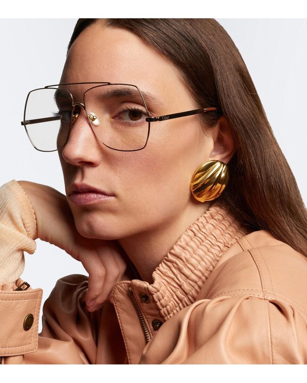 Chloé White Navigator-Brille Aly