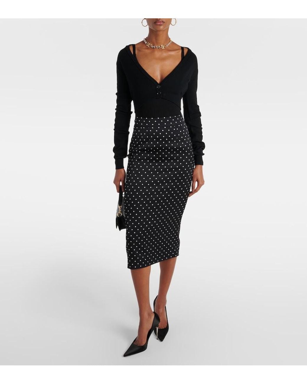 Dolce & Gabbana Black Cropped Virgin Wool Cardigan