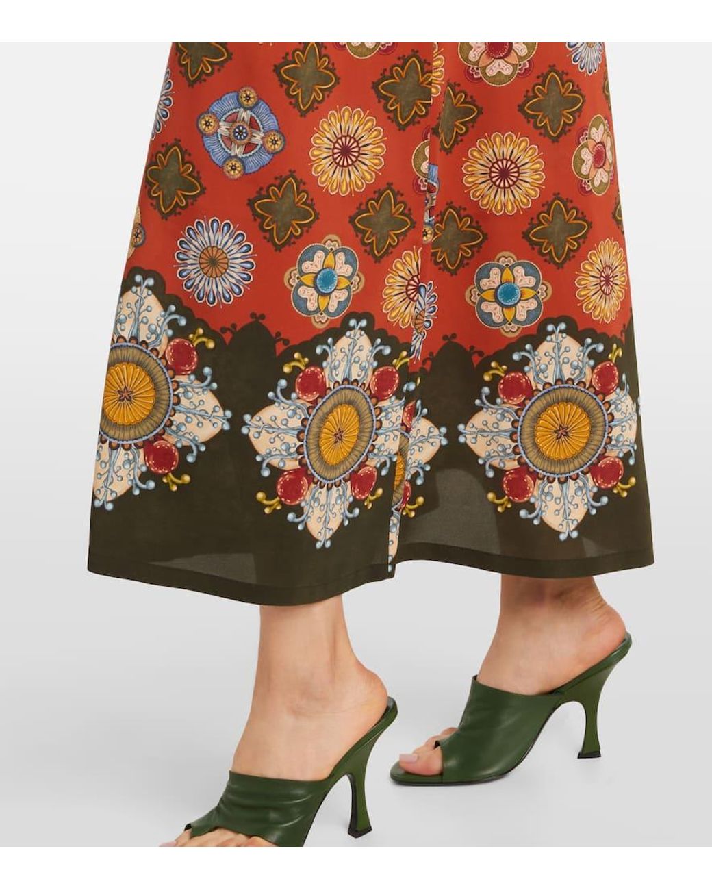 LaDoubleJ Red Swing Printed Jersey Maxi Dress