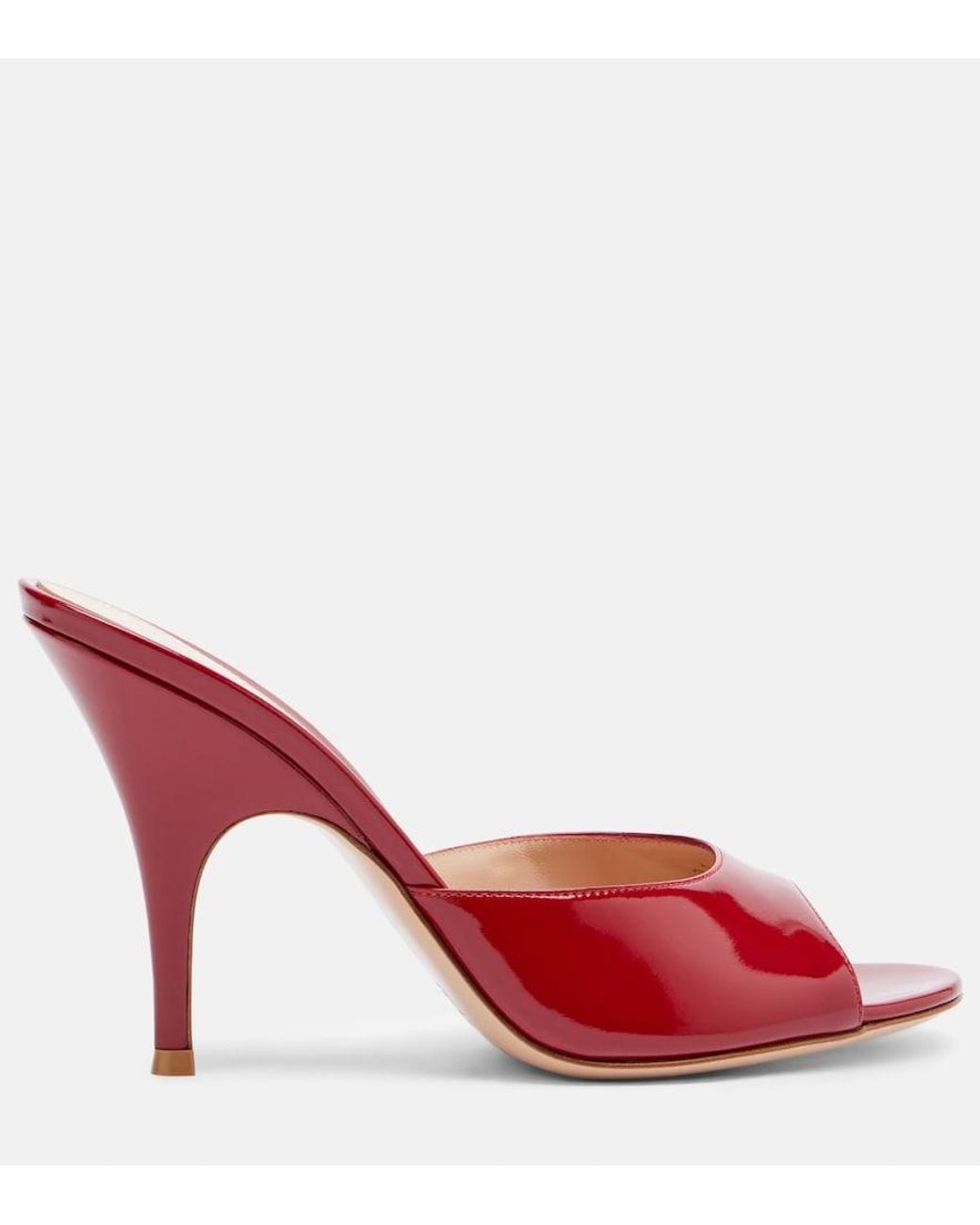 Gianvito Rossi Red Sofia Patent Leather Mules