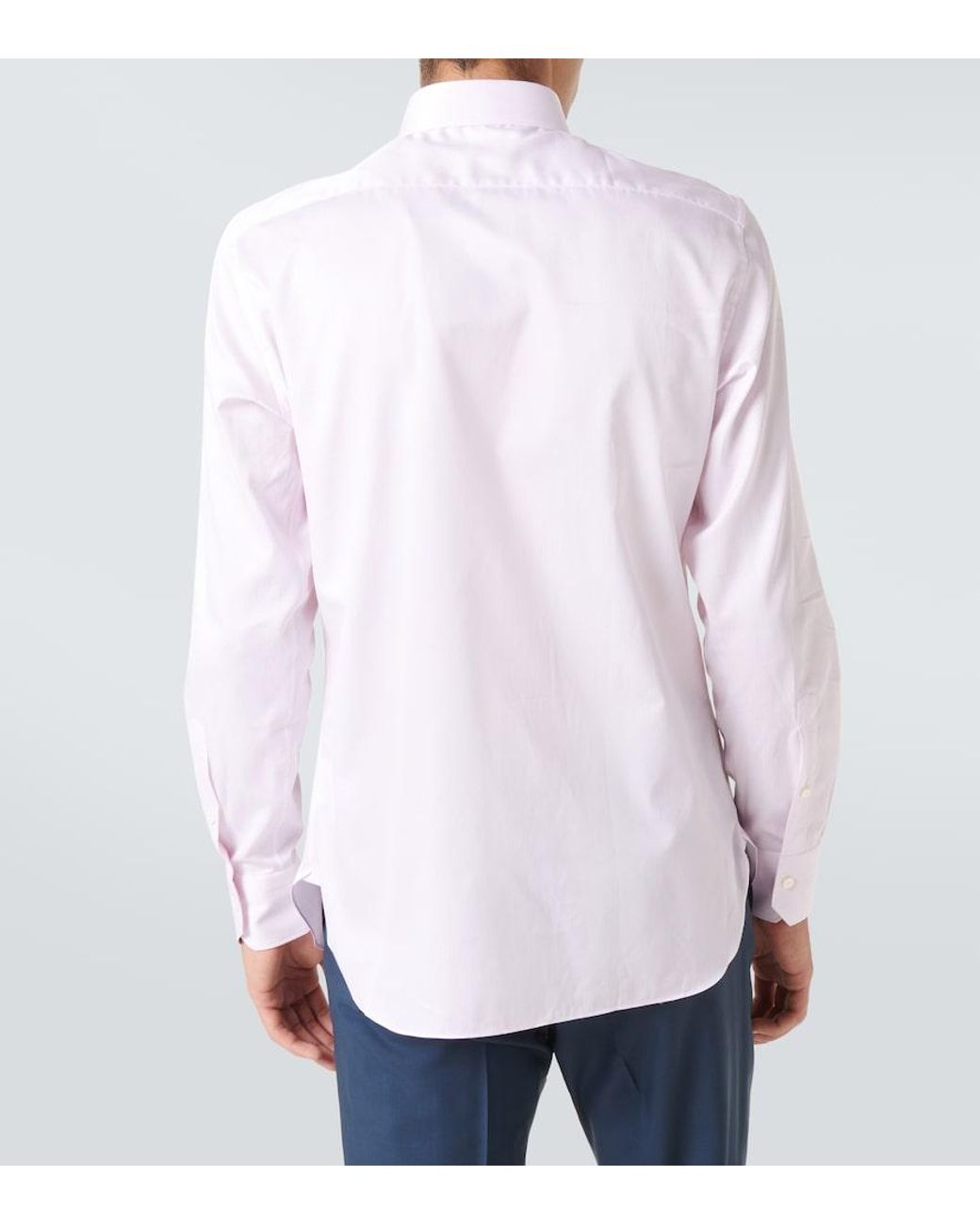 Zegna Pink Trofeo Striped Cotton Shirt for men