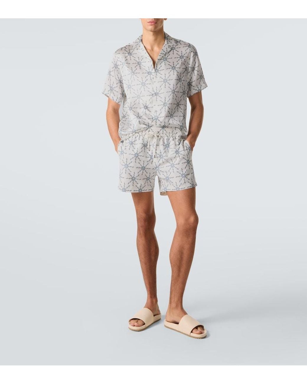 Frescobol Carioca White Roberto Silk Shirt for men