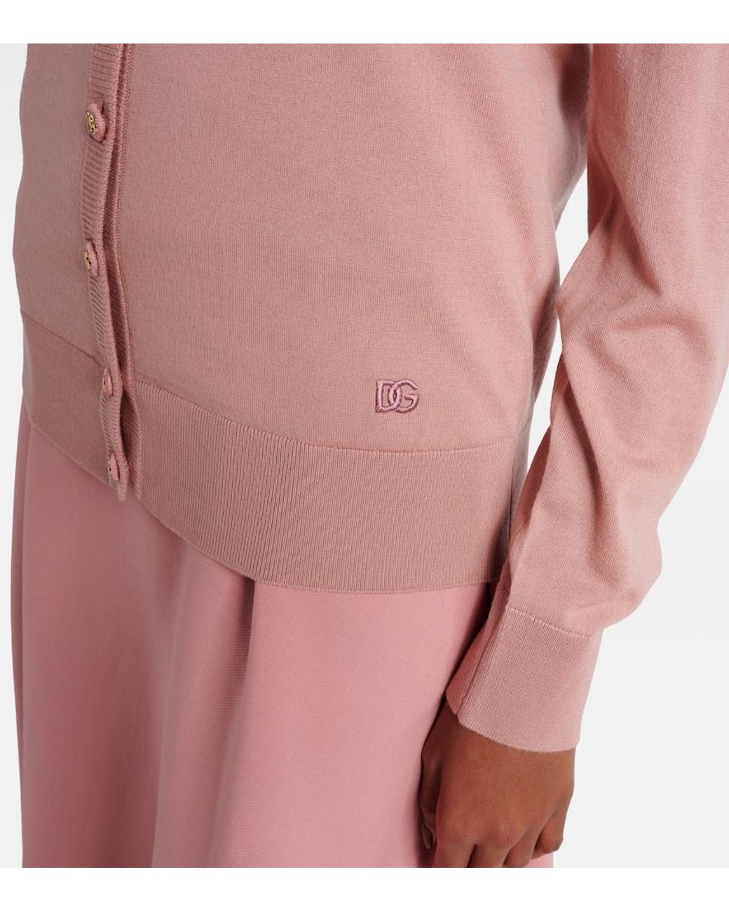 Dolce & Gabbana Pink Virgin Wool Cardigan