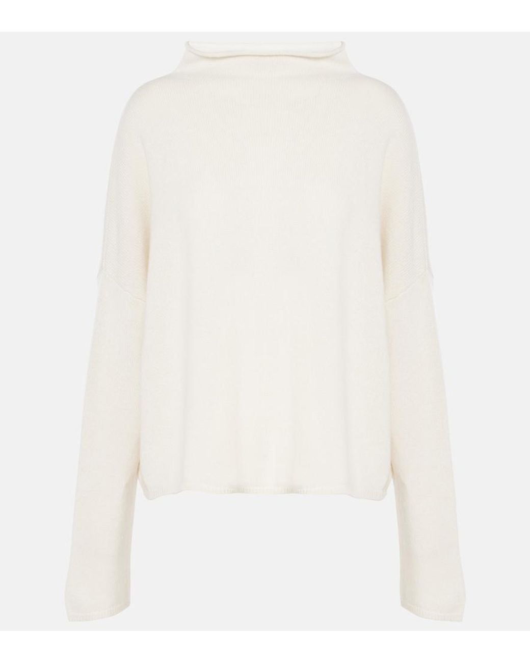 Lisa Yang White Sandy Cashmere Turtleneck Sweater