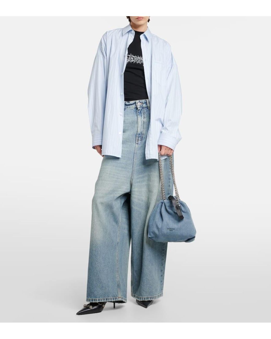 Balenciaga Crush Tote Bag Small in Blue | Lyst