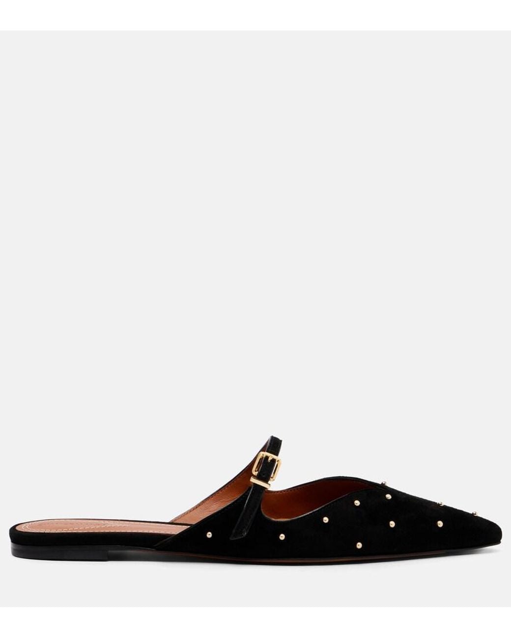 Zimmermann Black Aura Studded Suede Mules