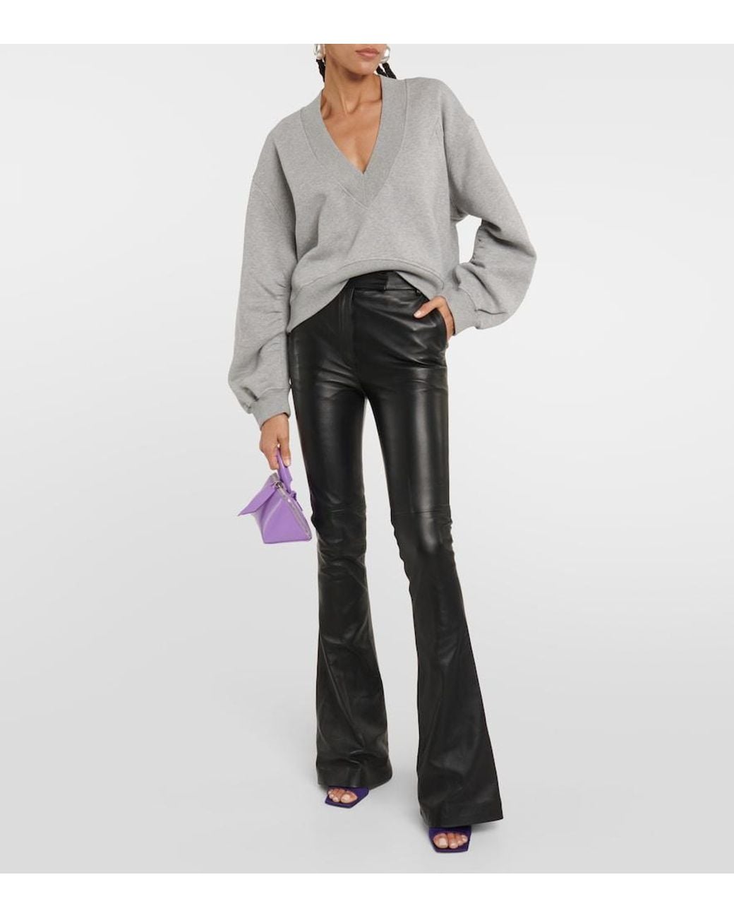 The Attico Purple Devon Satin Mules