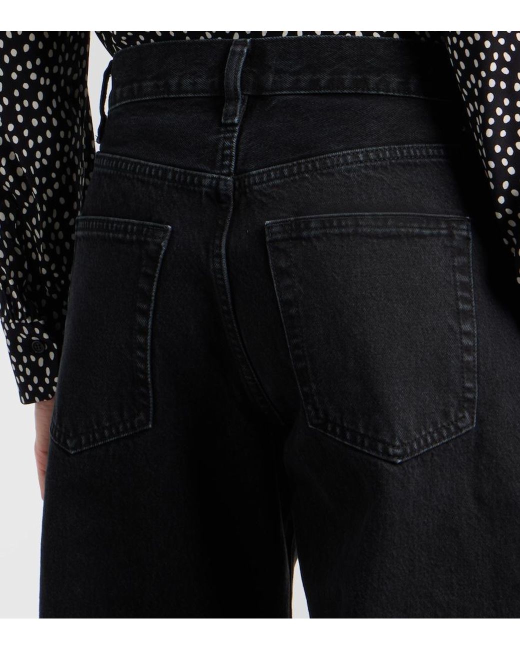 FRAME Blue The Bubble Barrel-Leg Jeans