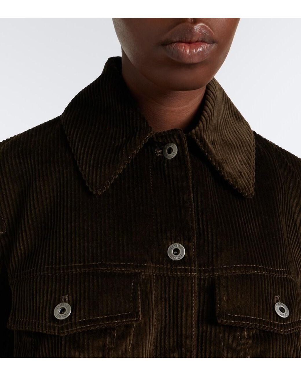 Chaqueta De Pana De Algodon Loewe de color Black