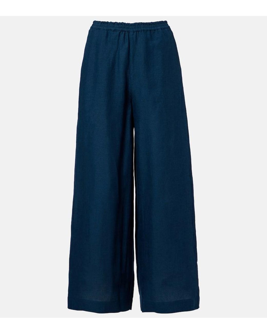 Eres Blue Select Linen Wide-Leg Pants