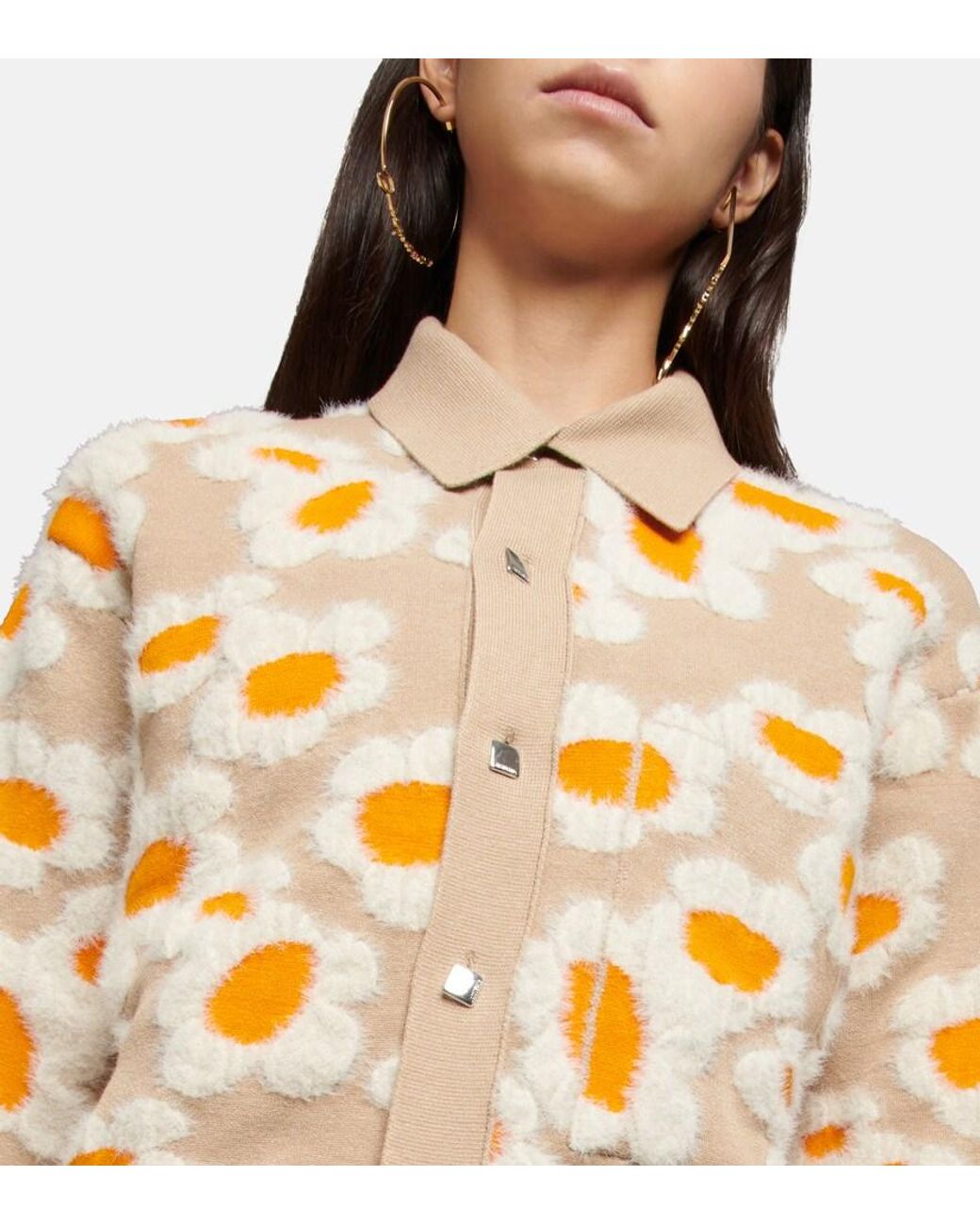 Jacquemus Orange La Chemise Neve Floral Cardigan