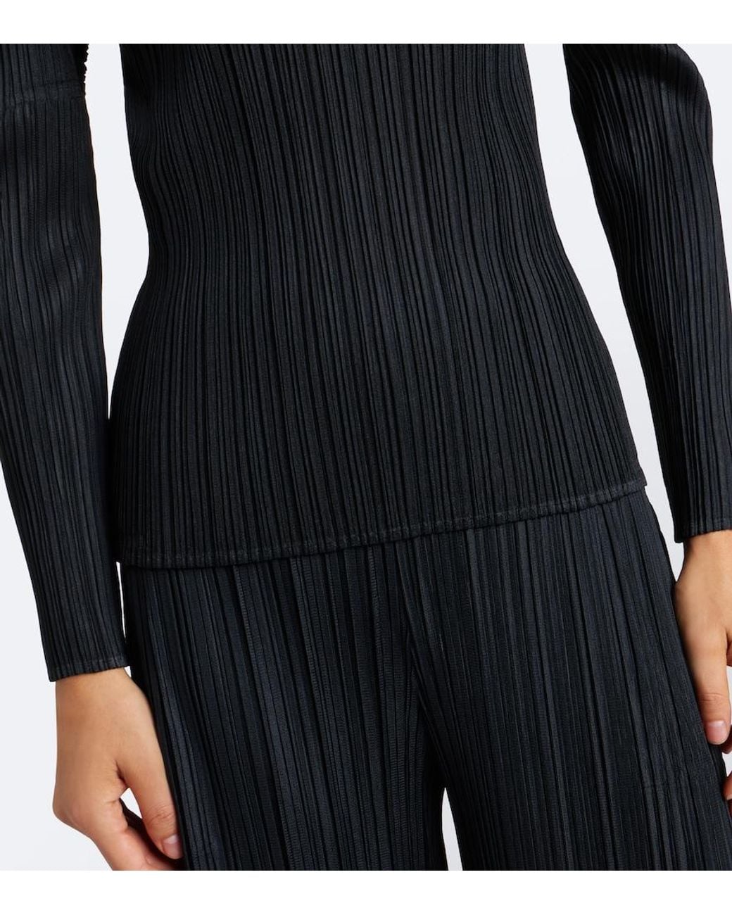 Pleats Please Issey Miyake Black Basics Pleated Top