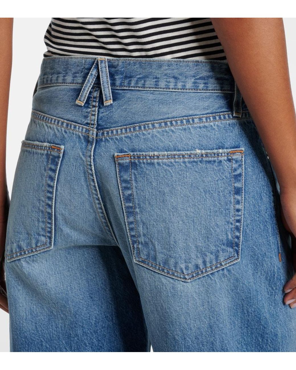 SLVRLAKE Denim Blue Jackson Low-Rise Wide-Leg Jeans