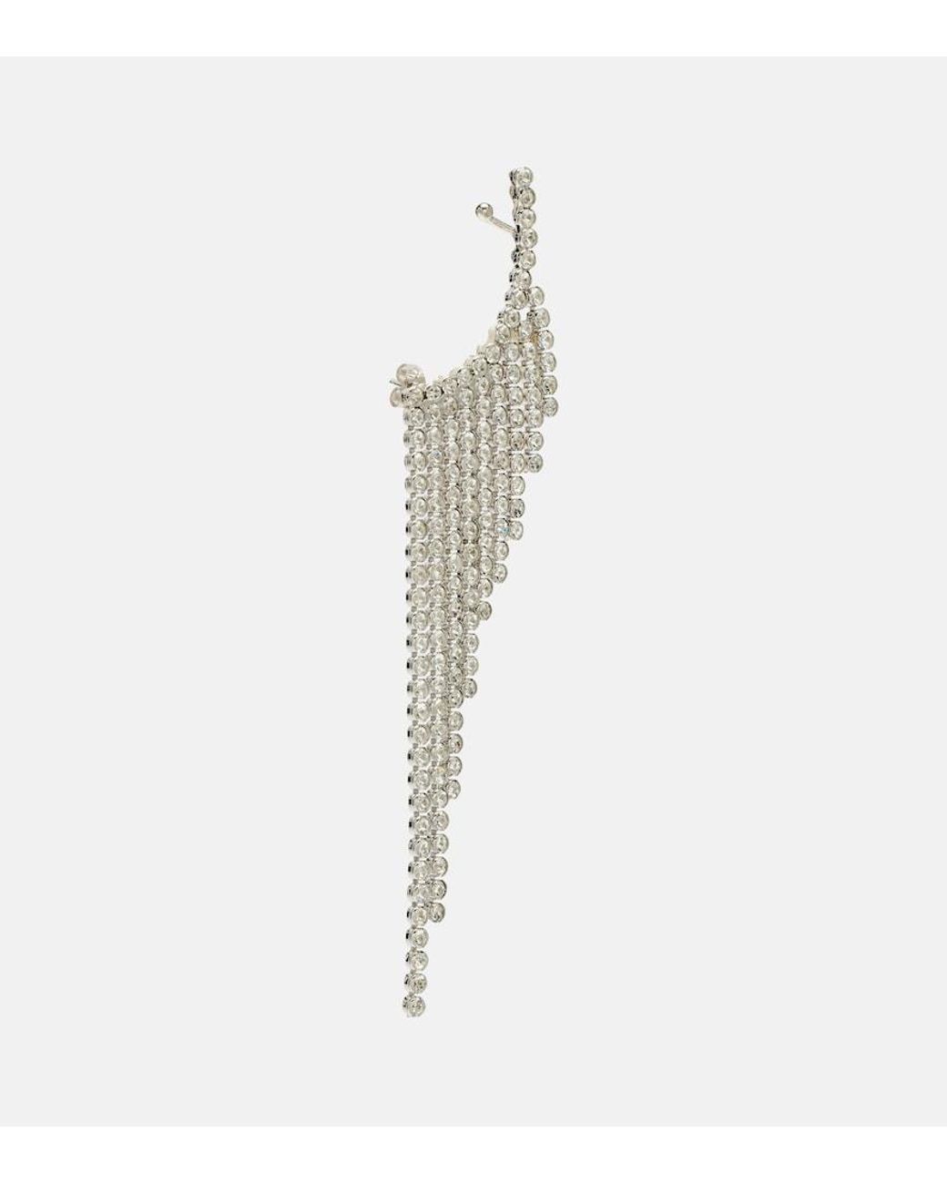 Rabanne White Embellished Drop Earrings