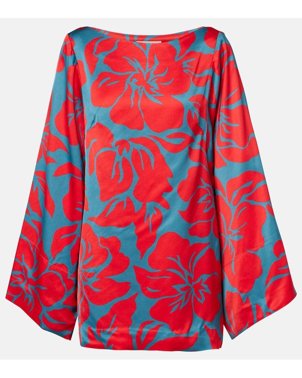 Dries Van Noten Red Charli Printed Satin Top