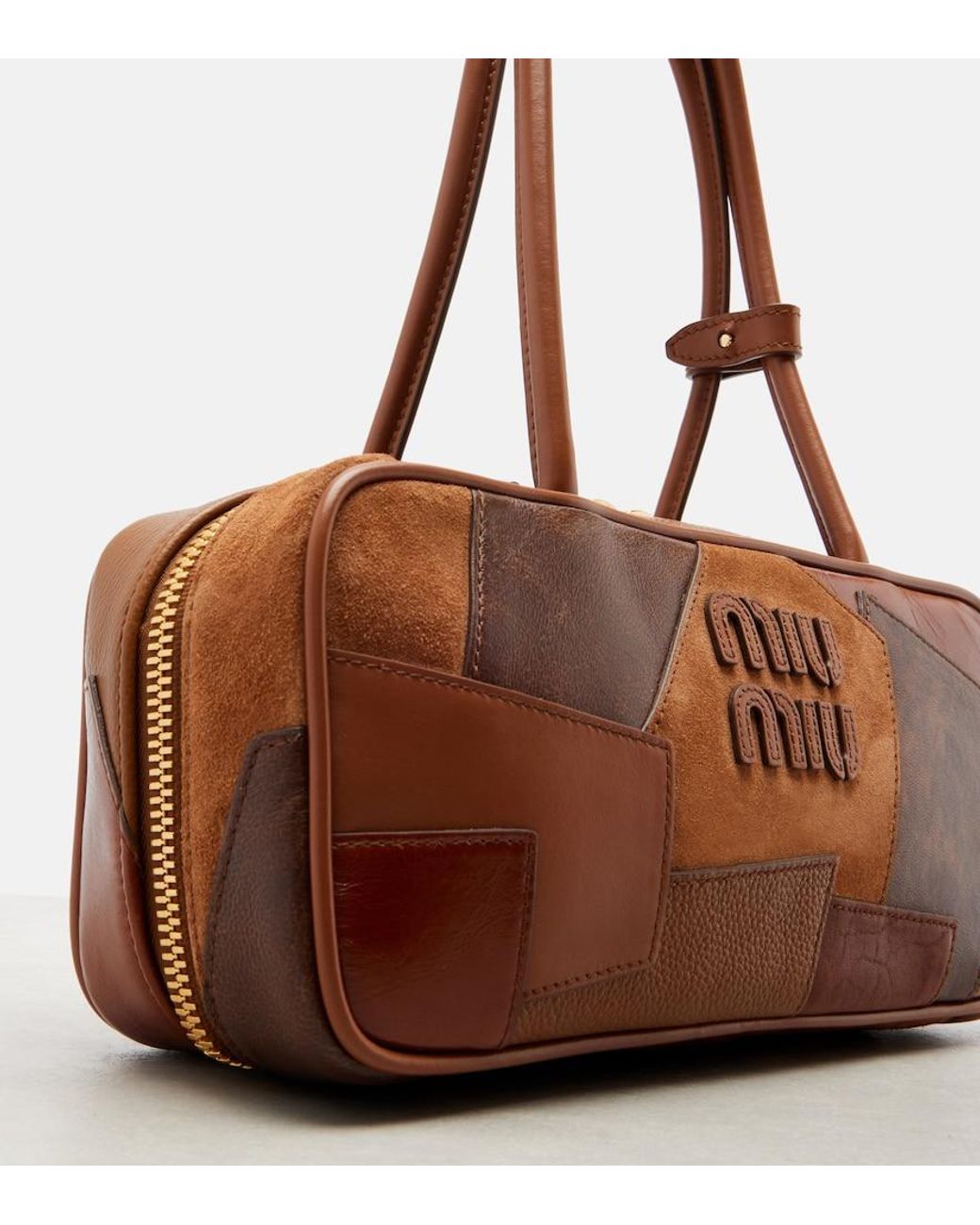 Miu Miu Brown Beau Small Leather Top-Handle Bag