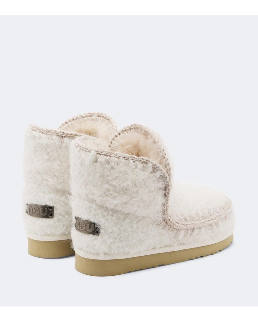 Mou White 18 Shearling Ankle Boots