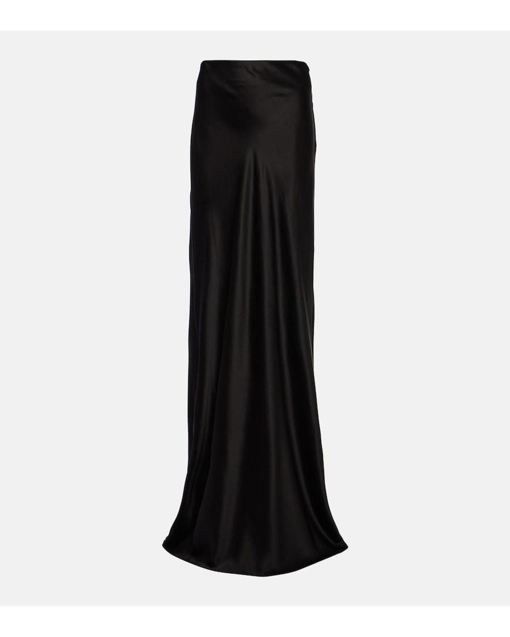 The Sei Black Silk Satin Maxi Skirt