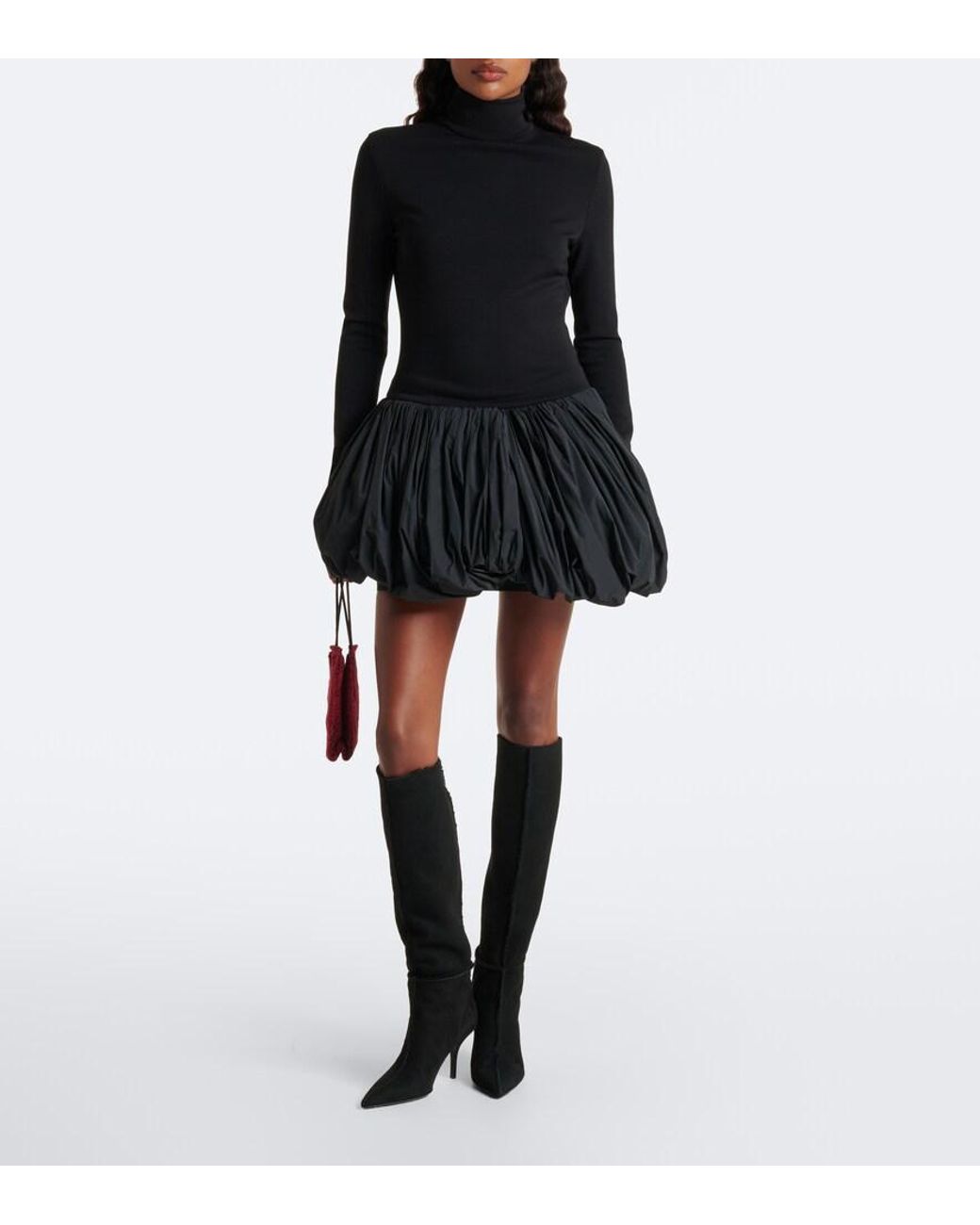Magda Butrym Black Shearling-Lined Suede Knee-High Boots