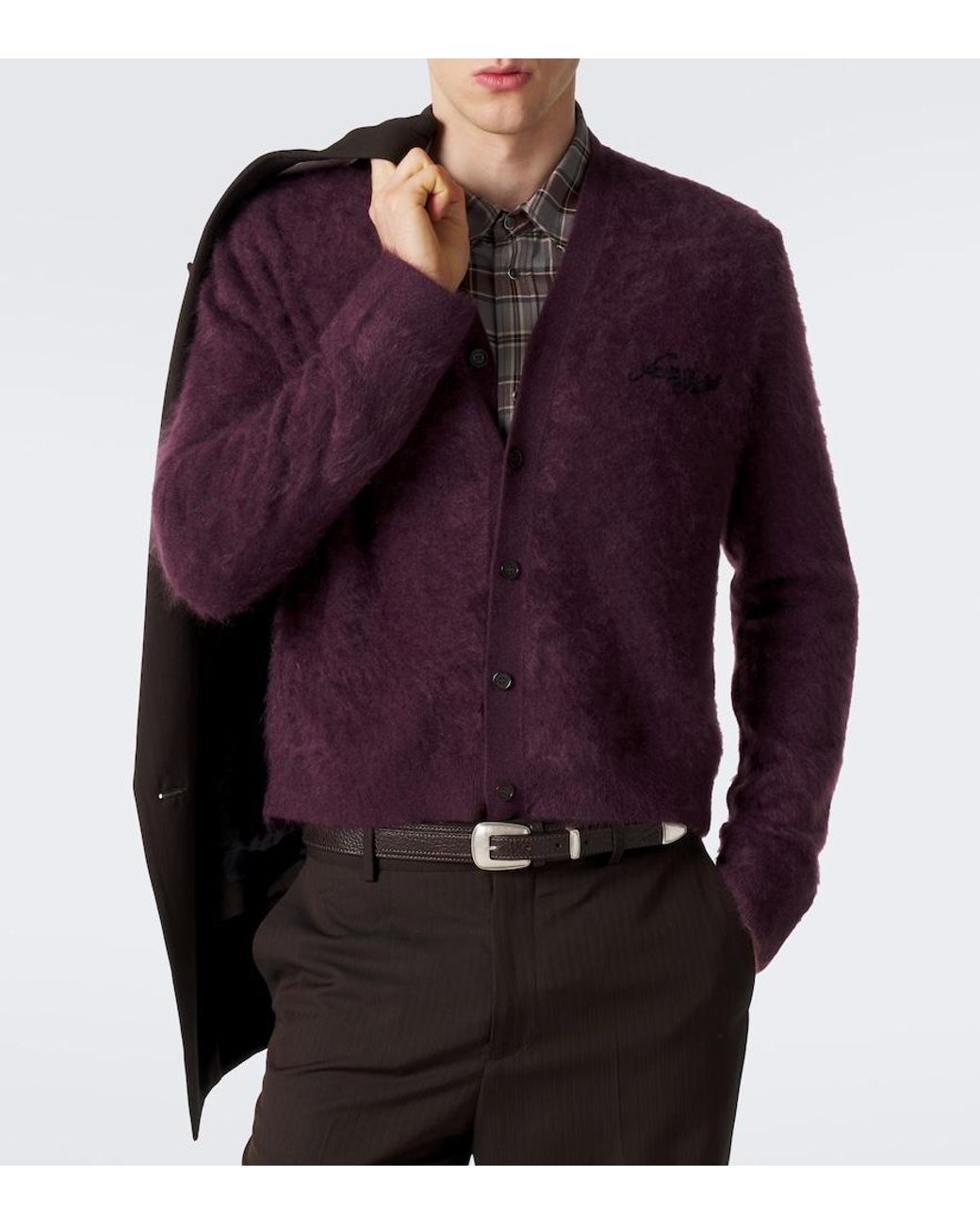 Acne Purple Cashmere Cardigan for men