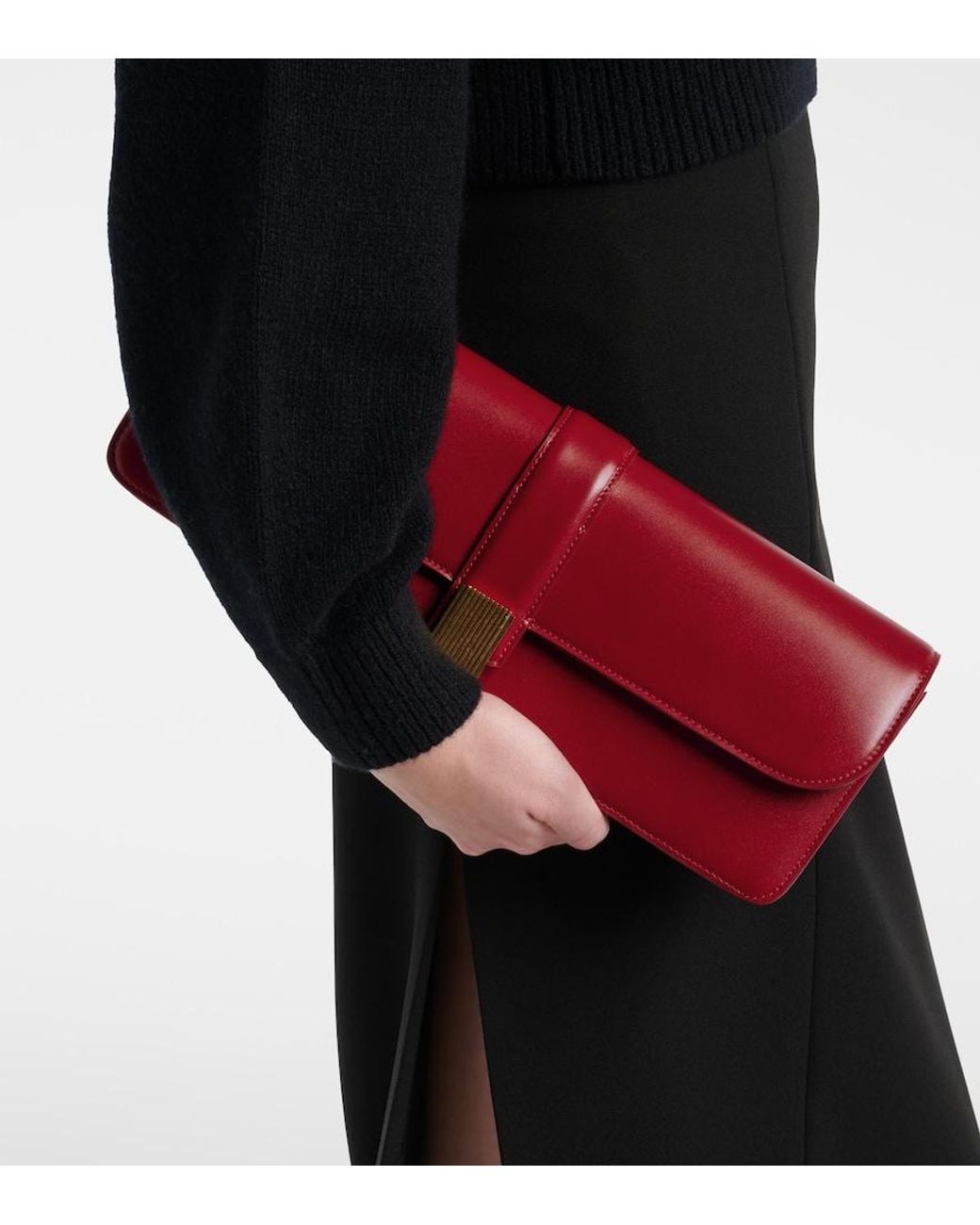 Khaite Red Blake Leather Clutch
