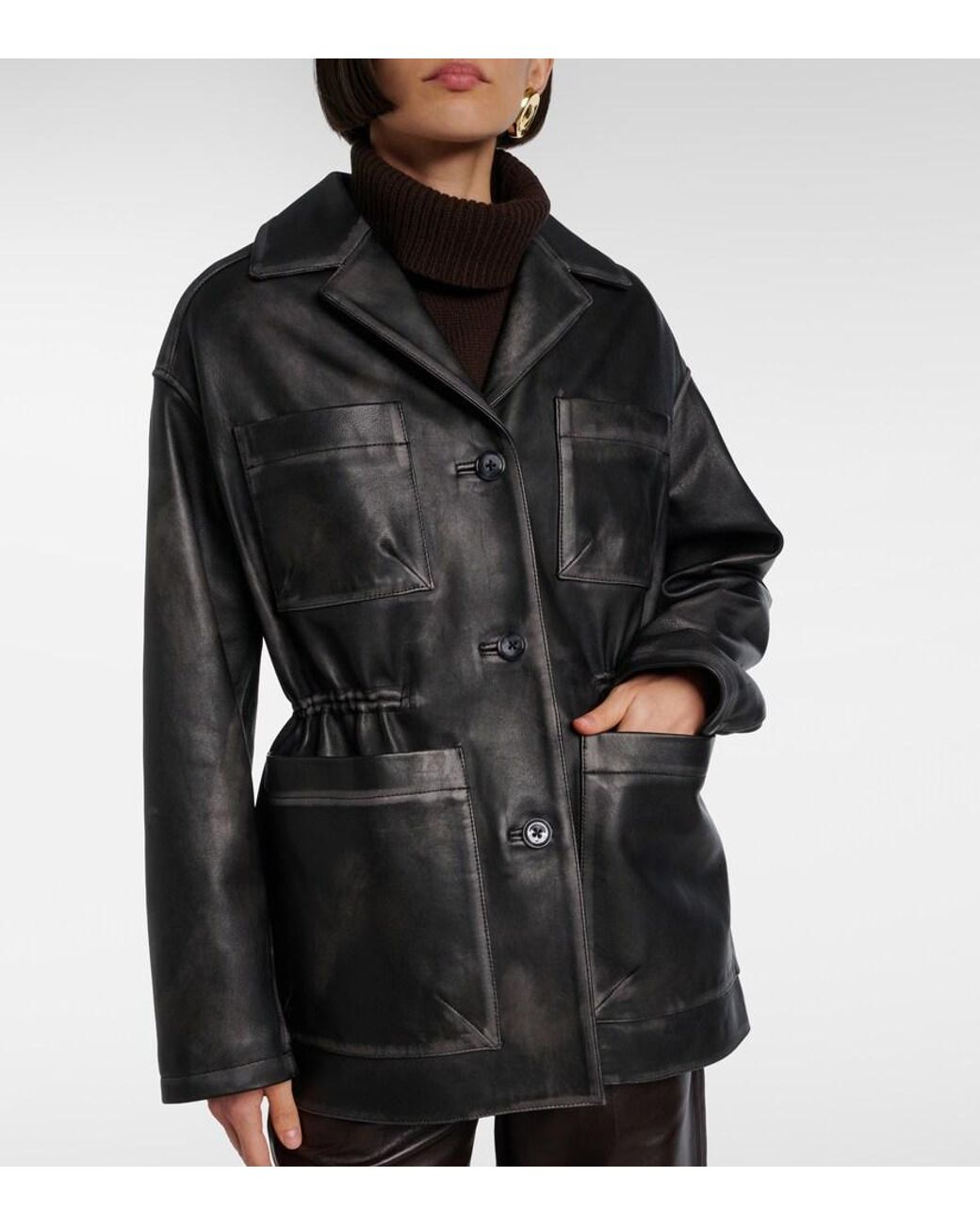 Dorothee Schumacher Black Sleek Statement Leather Jacket