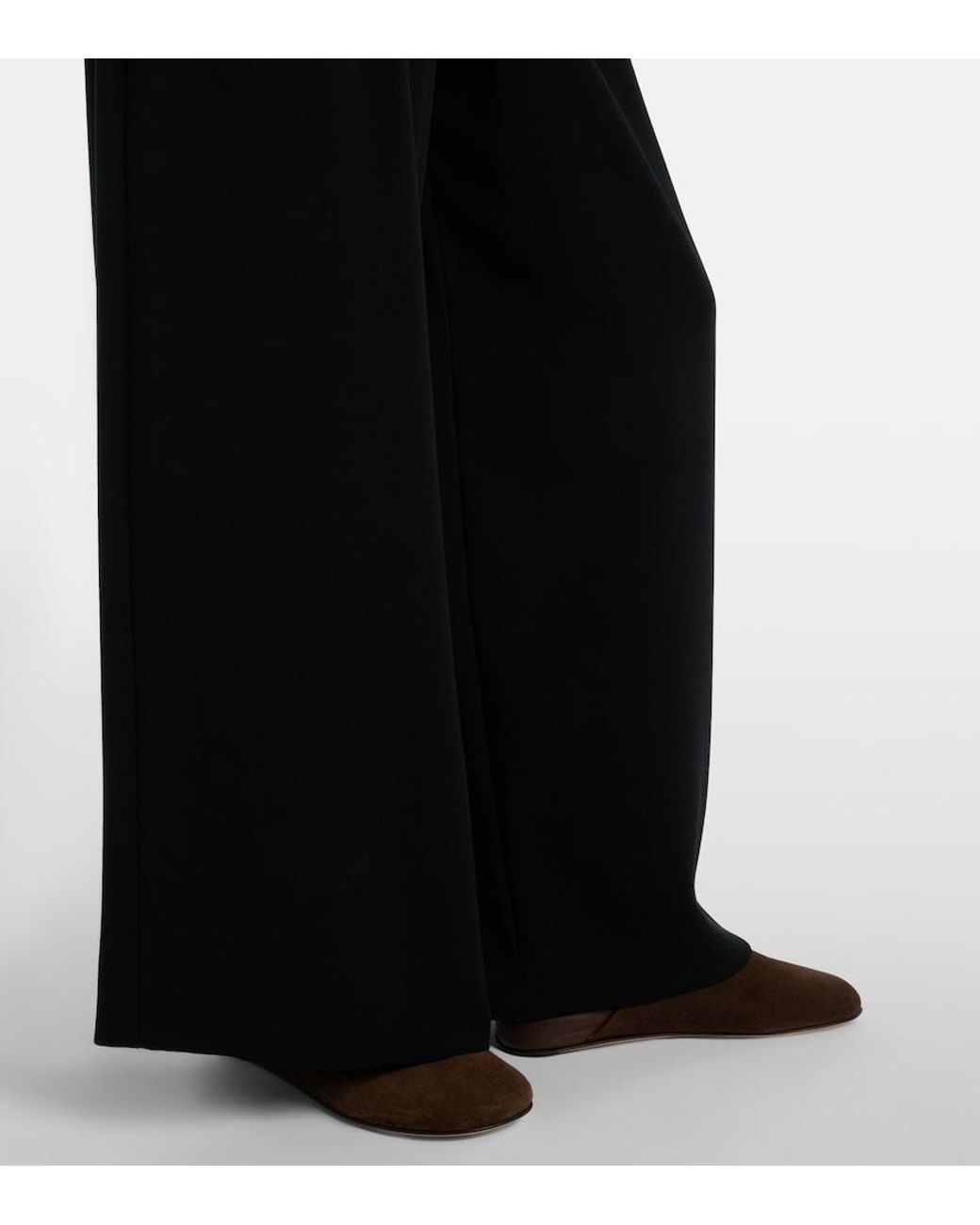 Max Mara Blue Donata Satin Wide-Leg Pants