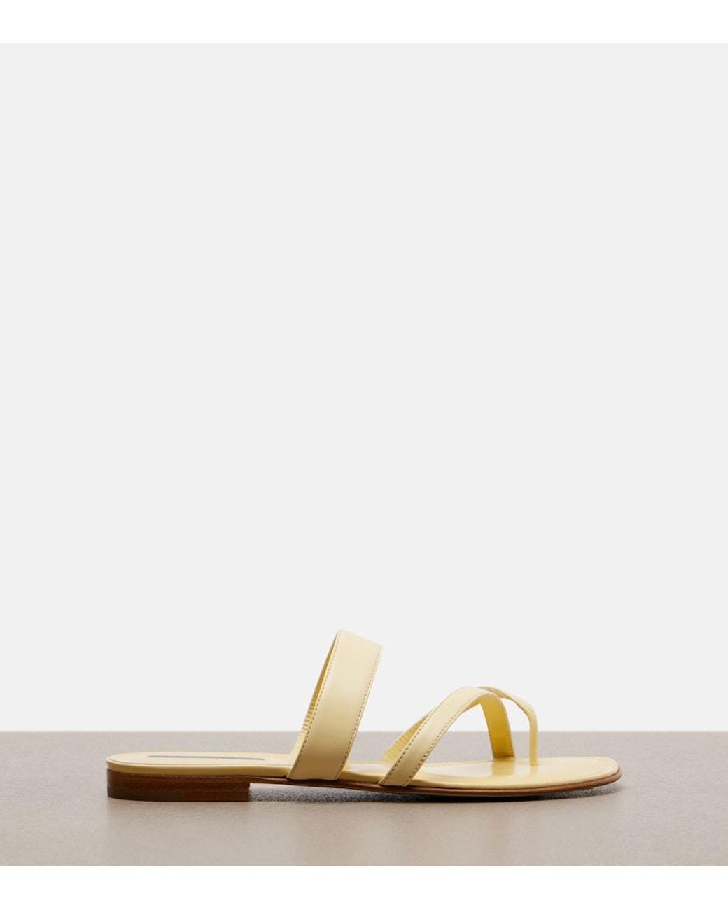 Manolo Blahnik Natural Susa Leather Sandals
