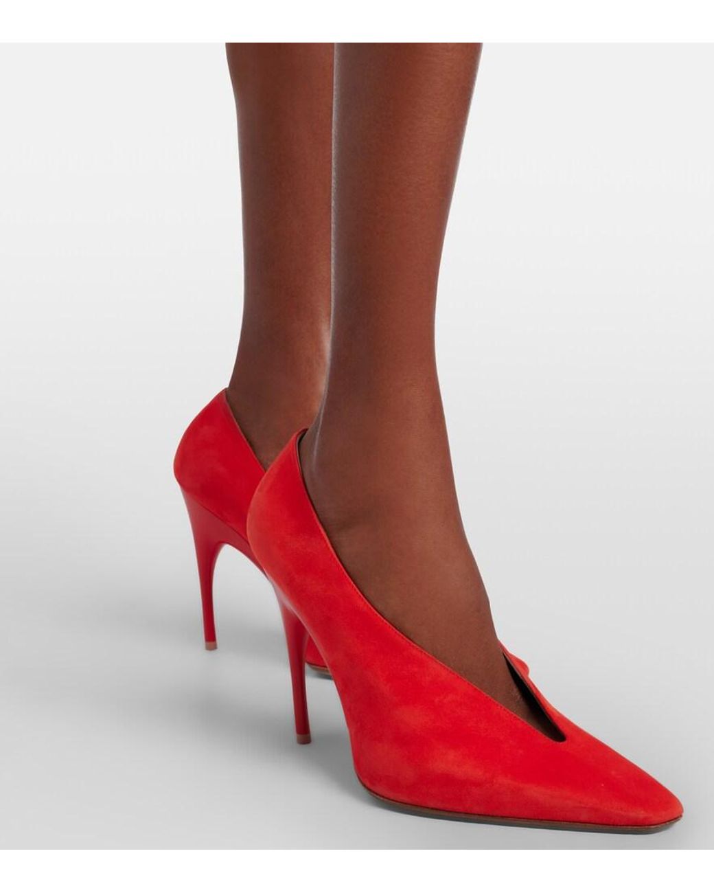 Balenciaga Red Duchesse Suede Pumps