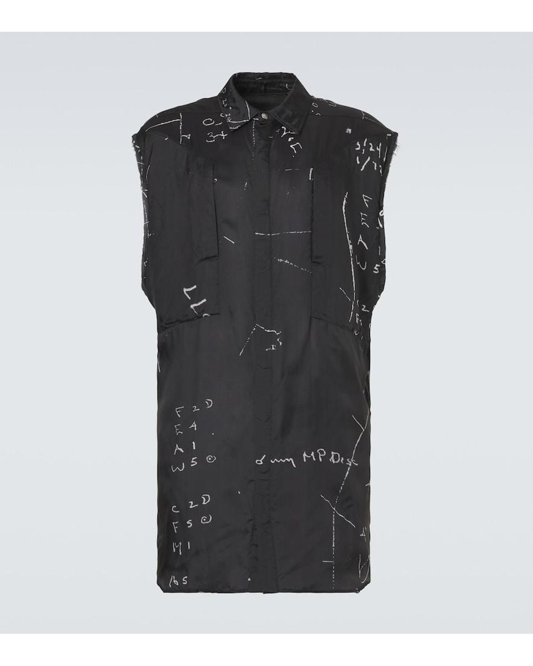 Rick Owens Black Jumbo Printed Shirt for men
