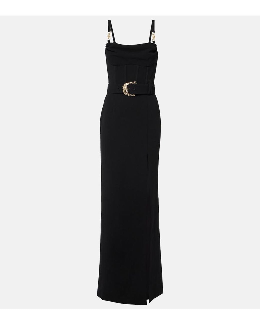 Rebecca Vallance Black Lucine Belted Gown
