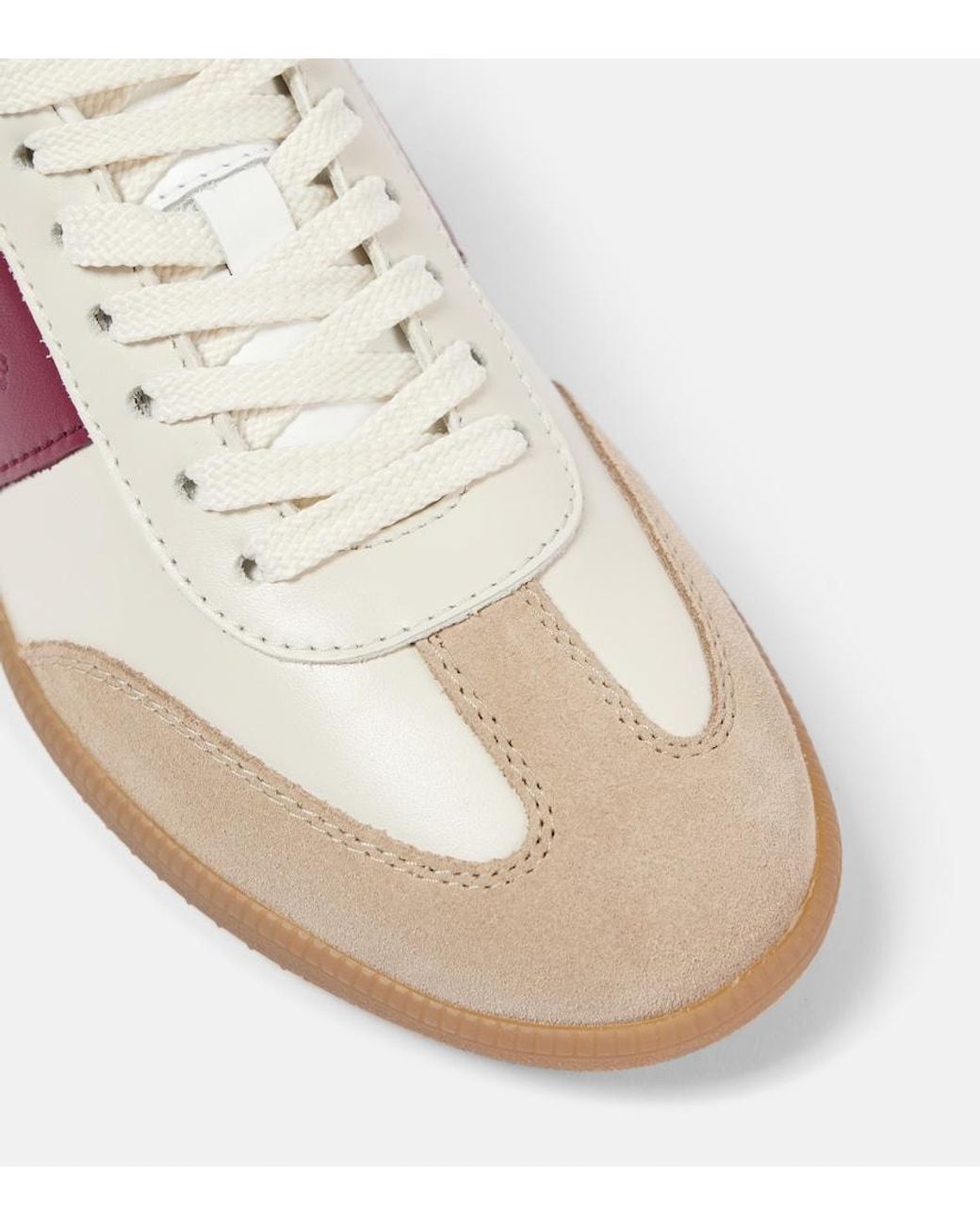 Tod's Pink Cassetta Suede-trimmed Leather Sneakers