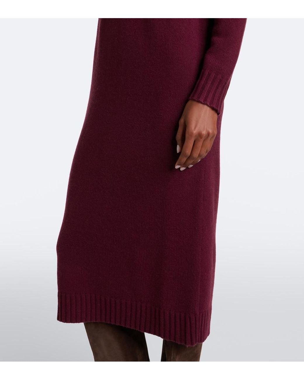 Max Mara Purple Wool And Cashmere Sweater Dress
