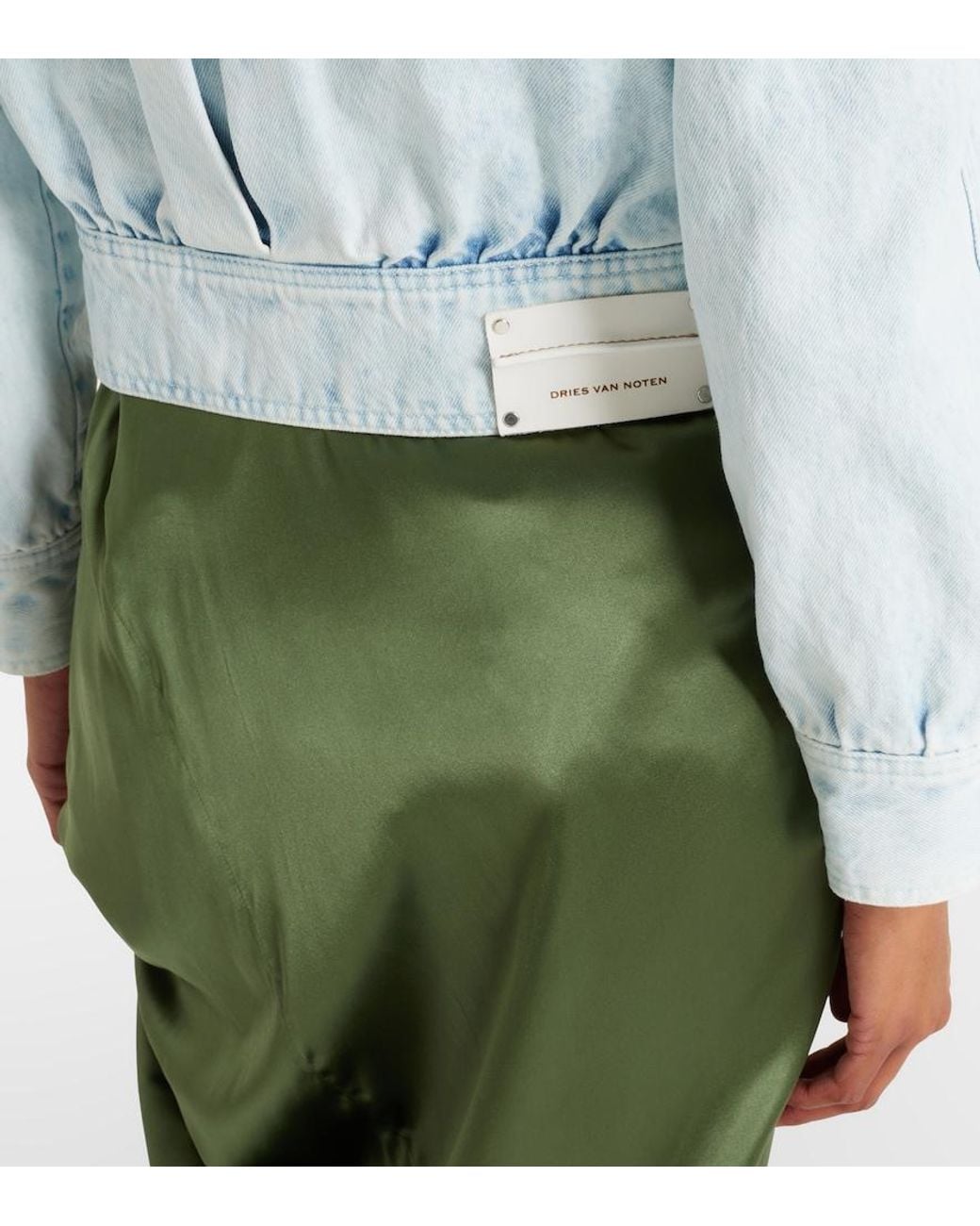 Dries Van Noten Blue Cropped Denim Jacket