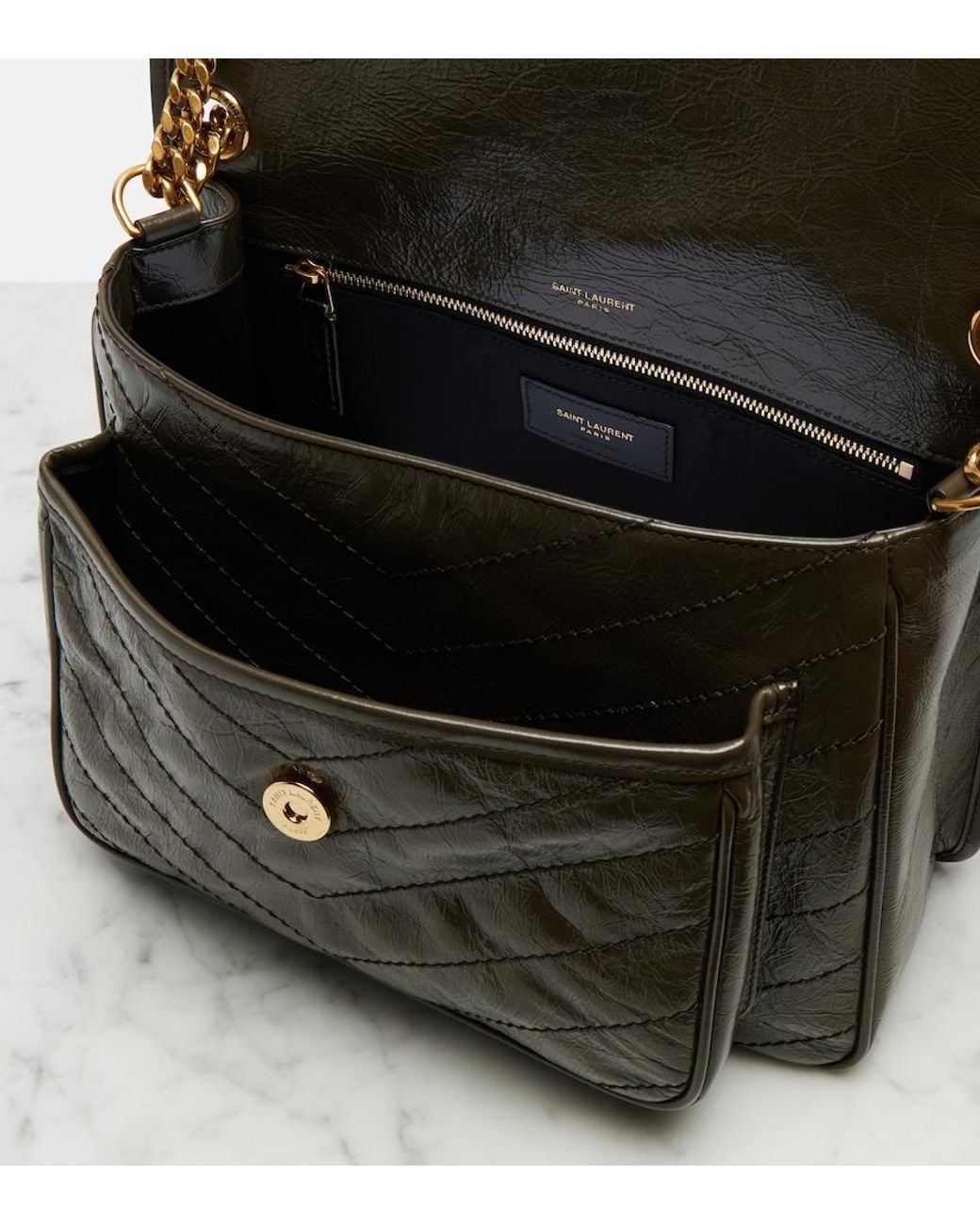 Saint Laurent Black Niki Medium Leather Shoulder Bag
