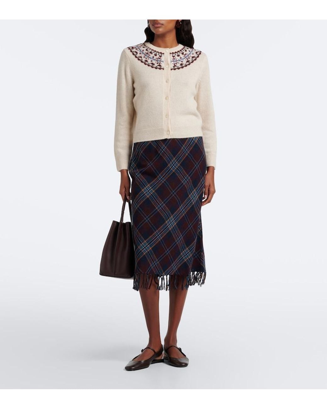 Doen Natural Olympe Fair Isle Cashmere Cardigan