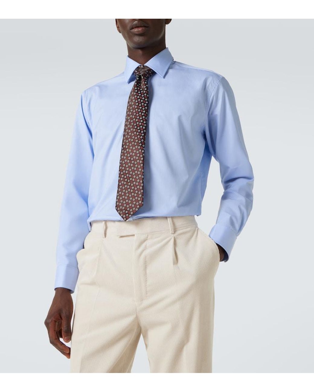 Charvet Blue Cotton Shirt for men