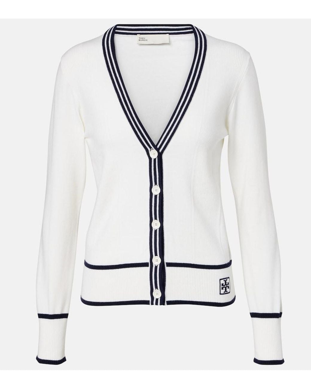 Tory Burch Gray Wool-Blend Cardigan