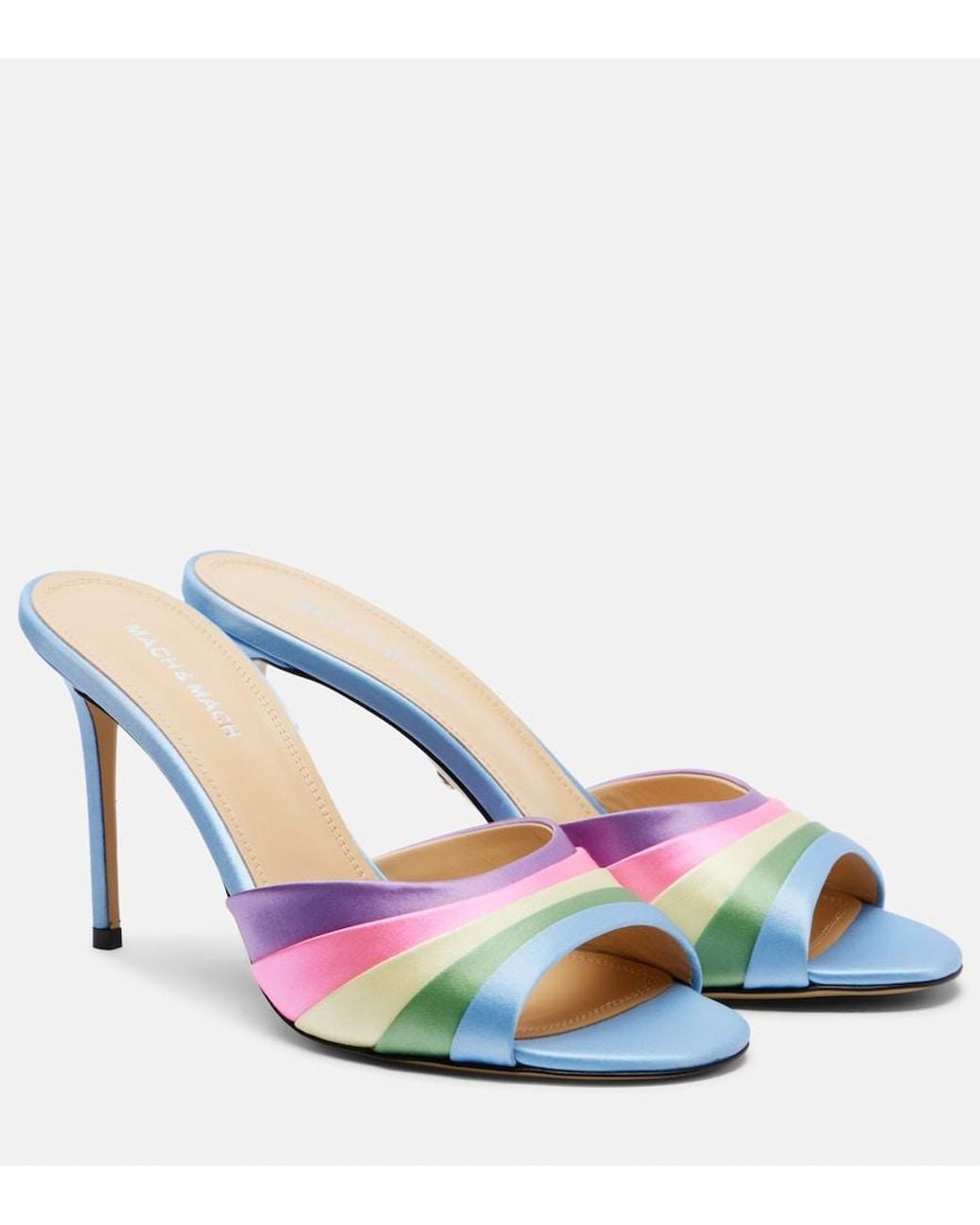 Mach & Mach Blue Gradient 95 Satin Mules